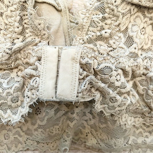 Aerie Lace Bohemian Bralette Mossy Green Sz Medium Adjustable Fairy Cotton - Picture 6 of 9